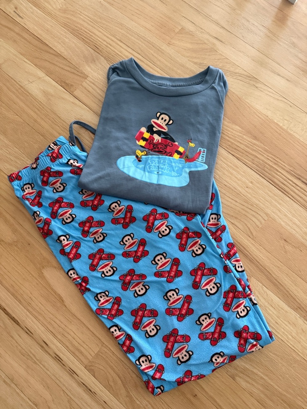 Paul Frank Blue and Red Monkey Airplane Kids Pajama Set